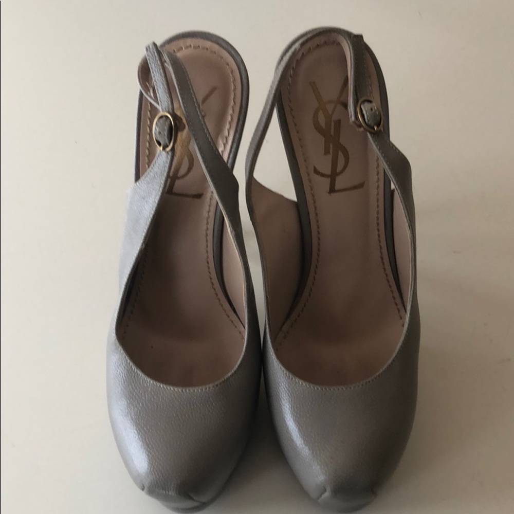 YSL classic grey heels